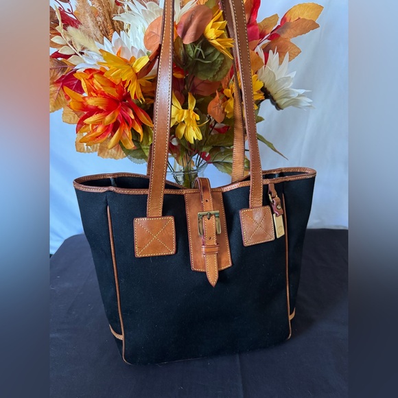 Vintage Dooney & Bourke canvas & leather tote - Picture 1 of 10